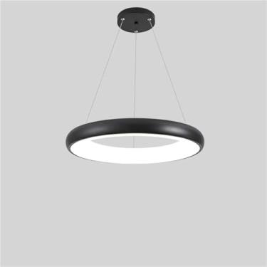 Imagem de Luminária pendente de anel LED, luminária pendente de ferro nórdica moderna, luminária para sala de estar, mesa de jantar, quarto, luminárias, lustre