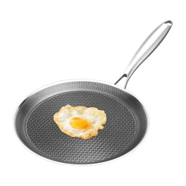 Imagem de Frigideira Para Panquecas Para Fogão,Grelhador Em Aço Inoxidável,Frigideira Plana Antiaderente - Para Cozinhar E Churrasco Ao Ar Livre E Fogão E Cozinha E Camping