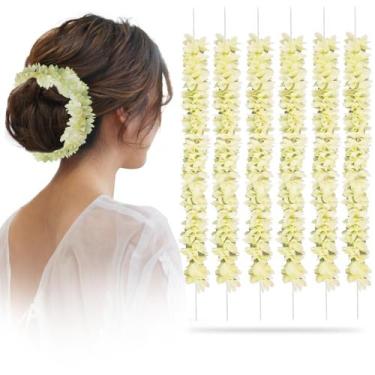 Imagem de Mogra branca artificial Gajra ZAINY para cabelo, trança de coque india