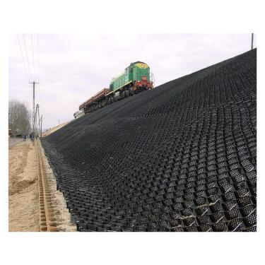 Imagem de Grade de estabilização de inclinação HDPE 10.2 cm/5.1 cm de altura | Controle de erosão para entrada de garagem, margem de rio, cascalho e solo (4 x 7 m (13 x 23 pés) 10 cm/4" de altura)