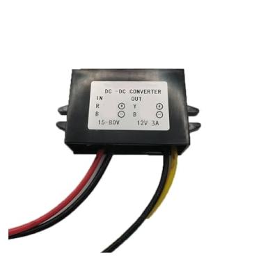 Imagem de Regulador conversor CC IP67 CC DC15-72V 24V 36V 48V Step Down to 12V 5A 60W Módulo de alimentação do carro Inversor de tensão (DC15V-80V para 12V 3A)