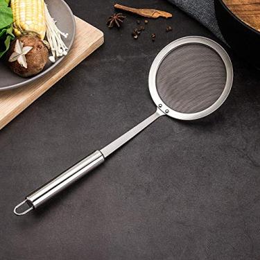 Imagem de Coadores de alimentos Coador de malha fina com cabo resistente - Peneira de malha fina ideal para assar, arroz, quinoa, caldo de osso (tamanho: M) ()