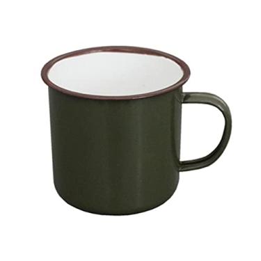 Imagem de WYUYIWH Copo de água estilo retrô caneca de água multiuso esmalte base antiderrapante caneca de bebida copo de leite para casa escritório copos presentes (cor: preto)