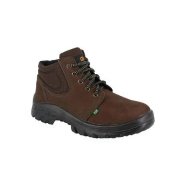 Imagem de Bota Botina de Segurança marrom Nobuck Ecosafety Bico Pvc, 43