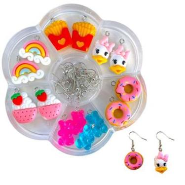 Imagem de Kit pingentes fazer brincos infantil com estojo - Smile 