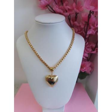 Imagem de Colar coração semijoia - Colar semijoia 