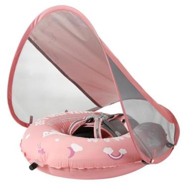 Imagem de Baby Pool Float Mambobaby autoinflável com dossel rosa - AnjeeIOT