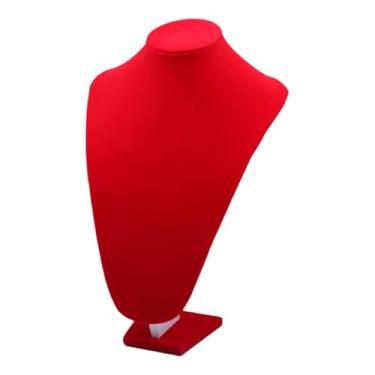 Imagem de simhoa Suporte de exibição de joias de manequim de pescoço, organizador de correntes e pingentes para apresentação de, superfície de tecido macio e, 35cmx22cm
