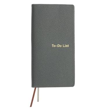 Imagem de PATIKIL Blocos de notas de couro, 160 páginas, 16,5 x 8,1 cm, agenda diária de couro, agenda, agenda, material de escritório, cinza