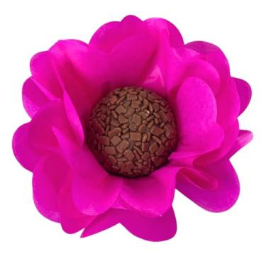 Imagem de 50 Forminhas Flor Doces Finos Super Volume Tons de Rosa (pink)