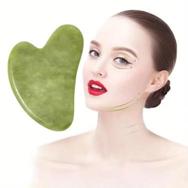 Imagem de Ferramenta facial Gua Sha para autocuidado, pedra de jade natural, ferramenta Guasha para cuidados com o rosto e o corpo, ferramenta de beleza GIF