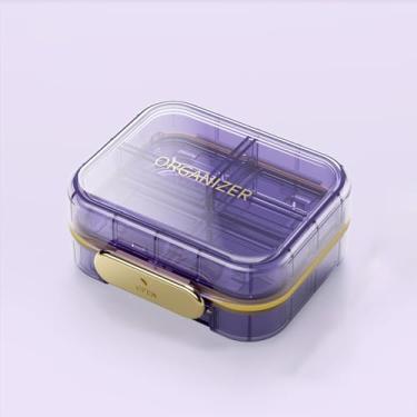 Imagem de Caixa organizadora de comprimidos portátil, estojo de armazenamento de cápsulas de viagem com 7 compartimentos, recipiente de medicamentos à prova d'água para vitaminas, suplementos, medicamentos