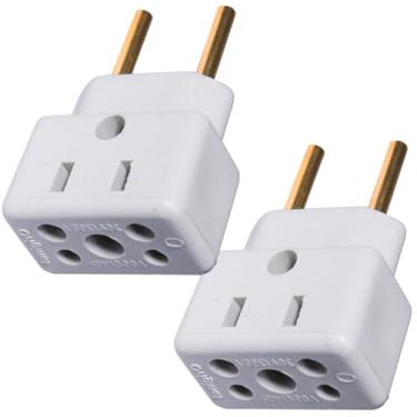 Imagem de KIT 2 Adaptadores de Tomada Universal Benjamin "Bob Esponja" | Conversor Duplo 3 para 2 Pinos | 10A e 20A (Pino Grosso) | Bivolt NBR 14136