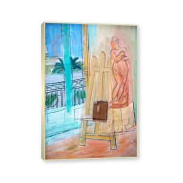 Imagem de NHLDZYH Moldura de champanhe. Pôster impressionismo, (escultura vermelha) por Raoul Dufy, impressões de arte pôsteres pintores famosos, impressões em tela famosas, arte de parede sala de estar moderna