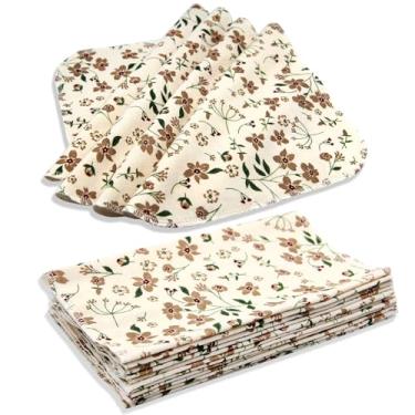 Imagem de 5 peças de toalhas de papel reutilizáveis panos de algodão, panos de prato absorventes de cozinha (25,4 x 25,4 cm) toalhas laváveis sem papel guardanapos alternativos sem desperdício para cozinha