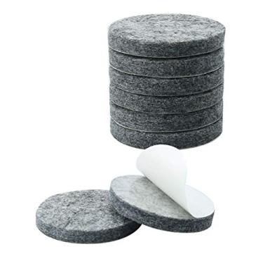 Imagem de 8 peças de almofadas de móveis redondas 3,8 cm autoaderentes antiderrapantes antiarranhões almofadas de feltro armário pés protetor de chão cinza