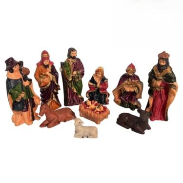 Imagem de Mini Presépio De Natal 10 Peças Completo - Em Resina Durável, Decoração Festiva, Perfeita Para Decorar Casa
