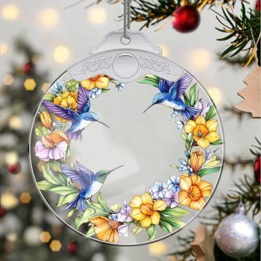 Imagem de Enfeites de Natal para pendurar em cristal, enfeites de árvore de Natal feitos à mão, decoração de carro e casa - presentes de Natal, decoração de artesanato em acrílico, ideias de troca de presentes