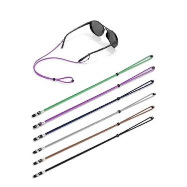 Imagem de 2 peças de alça de óculos esportiva, alça de óculos de sol ajustável, suporte de pescoço para homens, mulheres e crianças, marrom