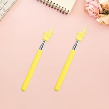 Imagem de 2 peças de dedo retrátil para professor, ponteiro telescópico, ponteiros de professor para sala de aula, mini extensível bastão de ponteiro de dedo para escola primária, jardim de infância