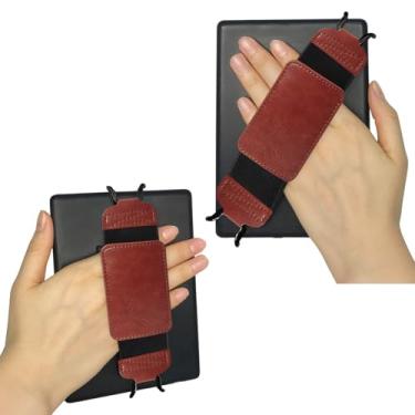 Imagem de Alça de mão segura para Kindle e tablets de 6 a 7 polegadas, alça para tablet eReaders Fire - Kobo/Voyaga/Lenovo/Sony Kindle E-Book Tablet (marrom)