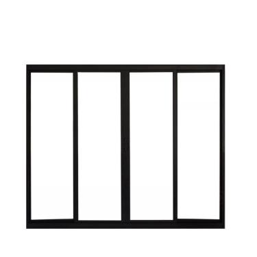 Imagem de Janela 4 Folhas De Correr S/ Grade 1.00 X 1.20 Alumínio Preto Linha Modular - Hale