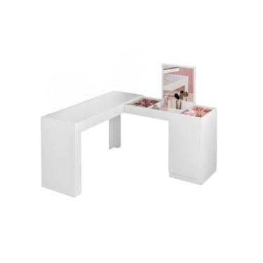 Imagem de Escrivaninha Penteadeira Mobler Princesa (Branco com Fosco)
