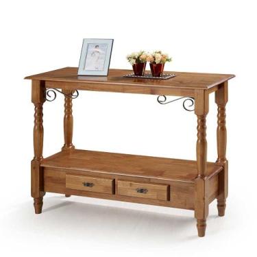 Imagem de Aparador para Sala em Madeira Maciça com Pés Torneados 2 Gavetas Infer