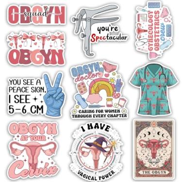 Imagem de TODOLIA (10 peças - 7,6 cm) Pacote de adesivos de obstetrícia ginecologista, ginecologista obstetra, presente de enfermeira parteira e ginecologista, decoração de clínica de obstetrícia para laptop