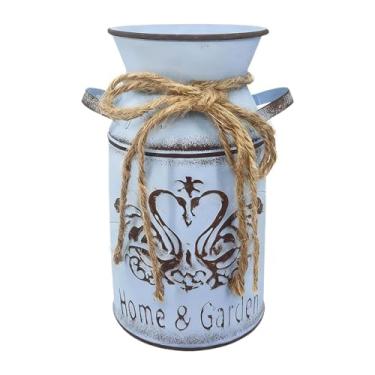 Imagem de Fenteer Jarro/Vaso Estilo Fazenda, Vaso Shabby Chic, Porta-Flores Decorativo, Jarro Rústico Francês para Escritório e Jardim, B