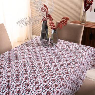 Imagem de Toalha de Mesa Natalina Digital, Oxford 100% Poliéster, Branca com Estampa Digital, tamanhos: 4, 6 ou 8 lugares (Estampa 5, 6 Lugares)