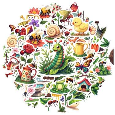 Imagem de 70 peças natureza, animais, insetos, plantas, flores, adesivos engraçados, pacote de adesivos fofos para celular, laptop, scrapbook, bicicleta, faça você mesmo, telefone, guitarra, notebook, mala de