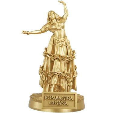 Imagem de Estátua Pombagira Cigana Imagem Umbanda Candomblé (Cor Ouro)