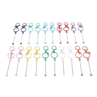Imagem de HEEPDD Chaves -Beadable Em Branco, Chaveiros de 20pcs Beadable para Artesanato DIY Kitchain Kit Com Projetos de Chaveiro de Design Rotativo Adequados para Atividades de Férias Nan