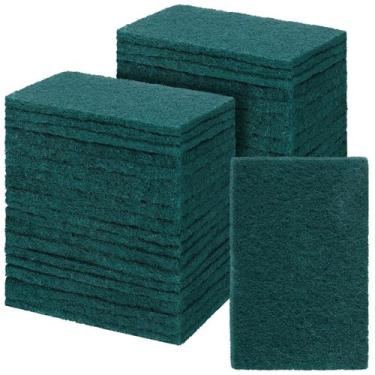 Imagem de Esfregões Hoolerry Heavy Duty Non Scratch, 50 unidades, verdes