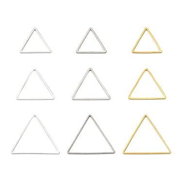 Imagem de Spritewelry Amuletos geométricos de moldura oca dourada em branco com bisel aberto, pingentes de liga de latão, anéis geométricos ocos para fazer joias, brinco de pulseira de resina UV DIY, Metal não