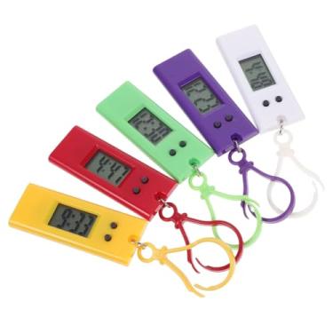 Imagem de VILLCASE 5 peças de relógios de bolso com chaveiro, clipes eletrônicos para estudantes, crianças, exames, cores sortidas