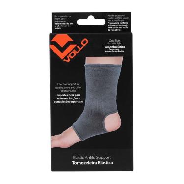 Imagem de Tornozeleira Elástica Esportiva - Tamanho Único Cinza - Vollo Sports-Masculino