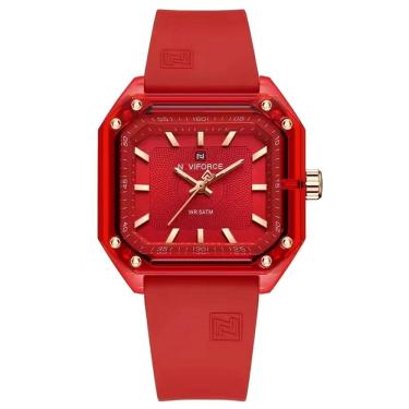 Imagem de Relógio Feminino Pulseira de Silicone Classico Quadrado Elegante Impermeável 50m
