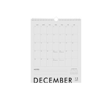 Imagem de Calendário de parede vertical moderno 2024-2025 - calendário de 18 meses janeiro de 2024 a junho de 2025 | 28 x 35 cm, design elegante preto e branco com encadernação espiral de fio duplo