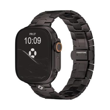 Imagem de Pulseira de titânio para relógio AGIS02 – compatível com Apple Watch ULTRA 3, ULTRA 2 e Ultra (49 mm) - Pulseira de titânio ajustável para Apple Watch com fecho borboleta - Pulseira de cor premium