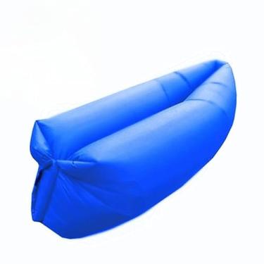 Imagem de Colchão Inflável para Camping e Praia - Sofá Cama Portátil e Confortável para Descanso ao Ar Livre(Azul-marinho)