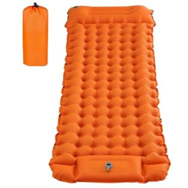 Imagem de Colchão Inflável - Conjunto Completo para Camping, Viagens e Descanso em Casa, Infável Rápido(Laranja-195CM)