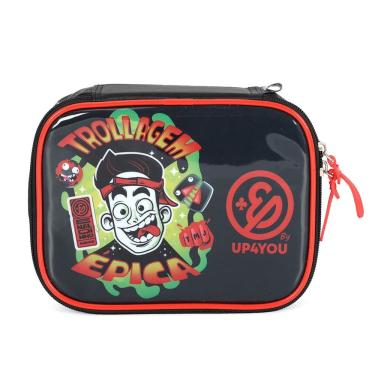 Imagem de Estojo Box Enaldinho Meninos Escolar Vermelho 36 Elásticos