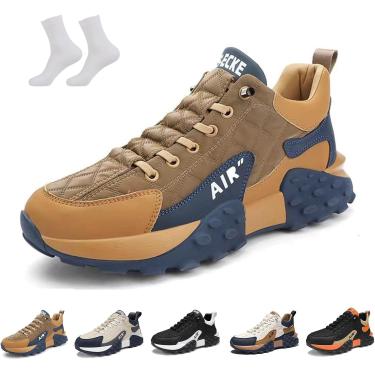 Imagem de Tênis Masculino Ortopédico Confortável, Casual, à Prova D'água, Respirável, Antiderrapante, Leve, Para Caminhada E Corrida, Com Suporte De Arco, Brown, 45 EU