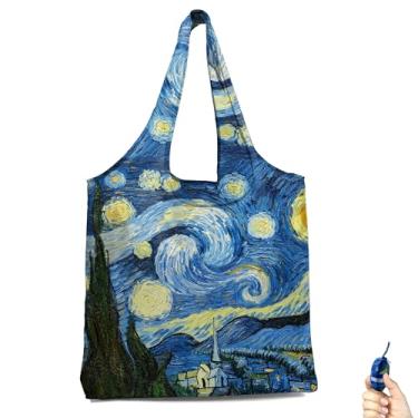 Imagem de BeeGreen Painting Star Reutilizável-Mercearia-Presentes-Bags-Dobrável-Lavável à Máquina-Sacos Extragrande Reutilizáveis Sacos Sacos Sacos de 30 kg Tecido de Poliéster Ultraleve