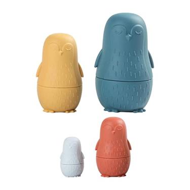 Imagem de KiBcsLic Boneca Matryoshka de Silicone, Brinquedos Educativos, Bonecas de Encaixe, Bonecas de Encaixe para Construir, Brinquedo para Bebês, Crianças, azul