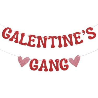 Imagem de Galentine’s Gang Banner - Girls Ladies Funny Galentines Day Banner, Happy Galentine’s Day Party Decorations Red Glitter