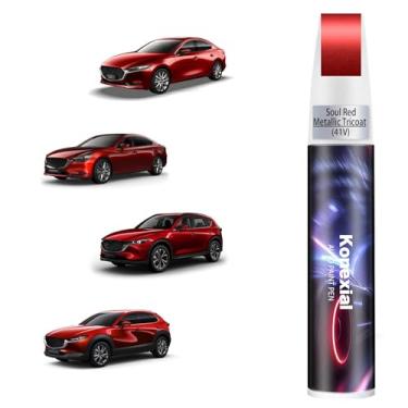 Imagem de Tinta de retoque Soul Red Metallic Tricoat (41V) compatível com Mazda, removedor de arranhões de carro premium para arranhões profundos, caneta de pintura de carro, reparo de arranhões, tinta de