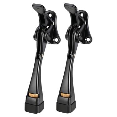 Imagem de Rolha de porta Kickdown de 12 cm - 2 pacotes de batentes de porta para a parte inferior da porta, batente de porta ajustável com um toque, feito de batentes de porta resistentes de liga de alumínio